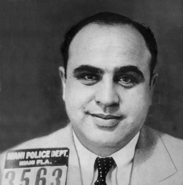 Mug shot of Al Capone after his arrest in Miami Forida