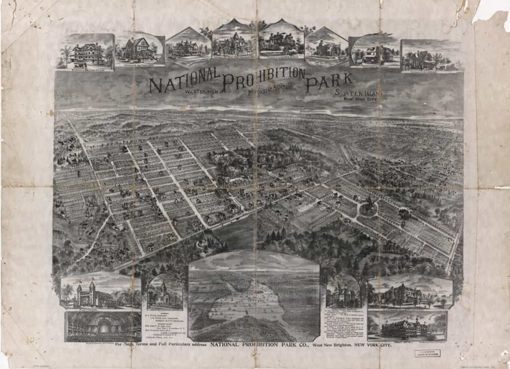 Old Map of New York City - National Prohibition Park
